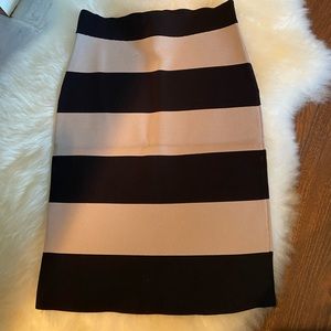 BCBG Max Azria tan/black bandage skirt